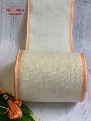 Фото Стрічка для вишивання, корал, 9см.