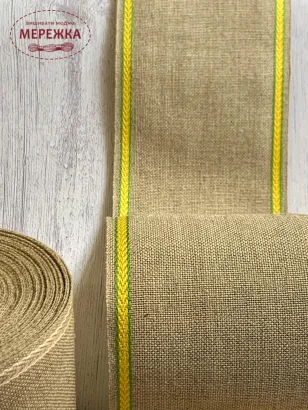 Фото Стрічка для вишивання, сирий льон, 10 см.