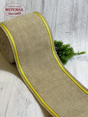Фото Стрічка для вишивання, сирий льон, 10 см.