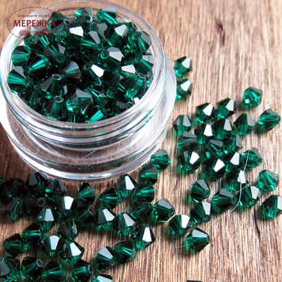 Фото SJ Designs Swarovski Bicone crystal 4 mm Emerald