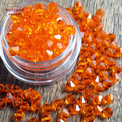 Фото SJ Designs Swarovski Bicone crystal 4 mm Tangerine