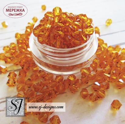 Фото SJ Designs Swarovski Bicone crystal 4 mm Amber