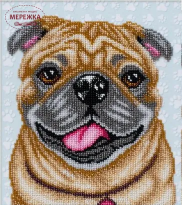 Фото схема під бісер Мопс