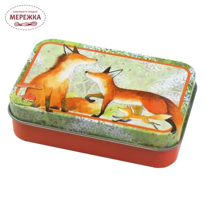 Фото Органайзер для рукоділля Emma Ball металевий Foxes Mini Rectangular Tin T324