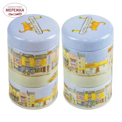 Фото Органайзер для рукоділля Emma Ball металевий 3 яруси  Market Street. Mini Stacking Tin T374