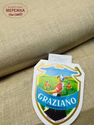 Фото Рівномірне полотно Graziano TELA 28 ct, колір Creme, 170 см. 100% коноплі TA13199