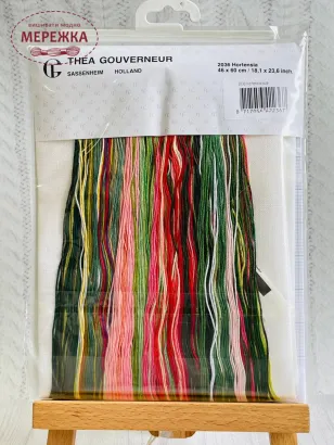 Набір для вишивання хрестиком Thea Gouverneur Рожева гортензія фотографія