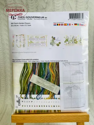 Набір для вишивання хрестиком Thea Gouverneur Квіти з саду Теї фотографія