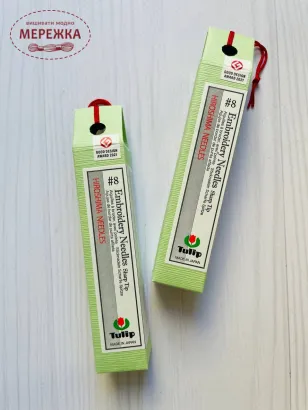 Набір голок TULIP №8 (для вишивання), гострий кінчик фото