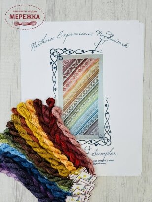Northern Expressions Needlework Схема Twisted Band Sampler+silk pack (шовкові нитки) NE019
