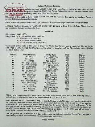 Northern Expressions Needlework Схема Twisted Rainbow Sampler NE027