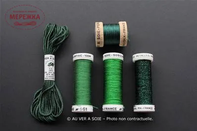 Фото Au Ver à Soie набір ниток Decouverte Ovale/Surfine - Vert Clair P/SGSS/VERT