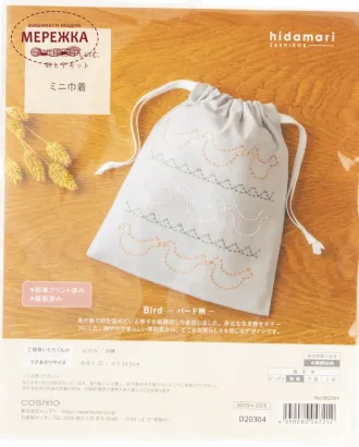 Фото Вишивка гладдю COSMO Торбинка пошита Пташки 562204