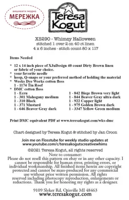Фото Teresa Kogut Схема Whimsy Halloween XS290