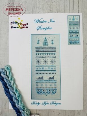 Dinky Dyes Designs Схема Winter Ice Sampler+silk pack (шовкові нитки) JM-058