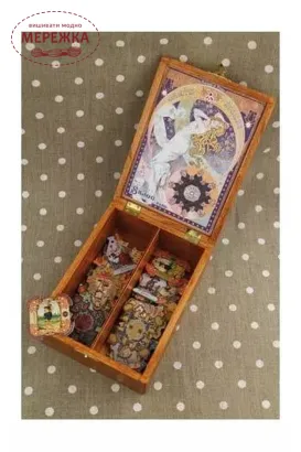 Фото Скринька для рукоділля Sajou дерево, Carte Etoilee