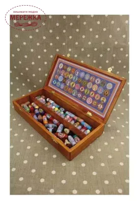 Фото Скринька для рукоділля Sajou дерево, Wooden box for threads Cocoon label