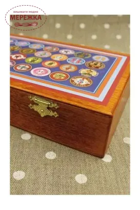 Фото Скринька для рукоділля Sajou дерево, Wooden box for threads Cocoon label