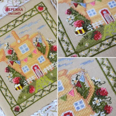 Фото Набір для вишивання хрестиком TelaArtis Будиночок полуничної феї +тканина для оформлення Х-060
