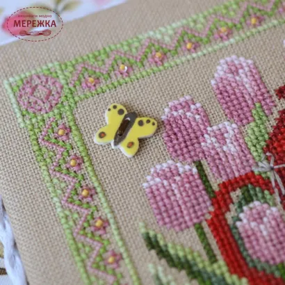 Фото Набір для вишивання хрестиком TelaArtis Будиночок феї тюльпанів +тканина для оформлення Х-061