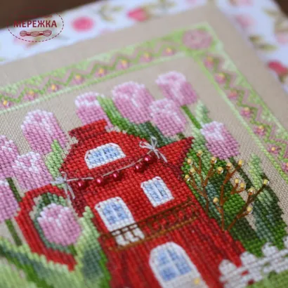 Фото Набір для вишивання хрестиком TelaArtis Будиночок феї тюльпанів Х-061