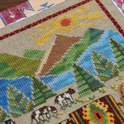 Фото Набір для вишивання хрестиком TelaArtis Килими та сонце +тканина для оформлення Х-083