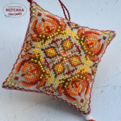 Фото Набір для вишивання хрестиком TelaArtis Подушечка Вогняний кінь Х-409