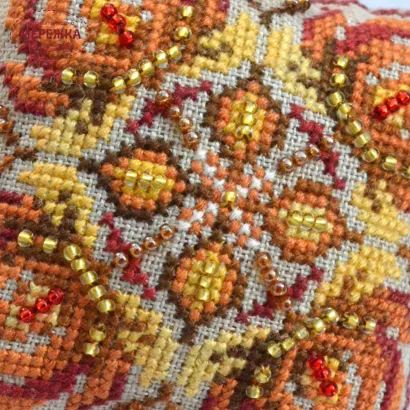 Фото Набір для вишивання хрестиком TelaArtis Подушечка Вогняний кінь Х-409