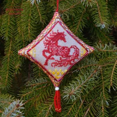 Фото Набір для вишивання хрестиком TelaArtis Подушечка Вогняний кінь Х-409