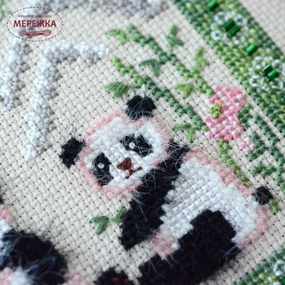Фото Набір для вишивання хрестиком TelaArtis Чарівні панди Х-611