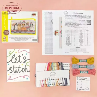 Фото Набір для вишивання хрестиком Bothy Threads A Cosy Clowder XEB2