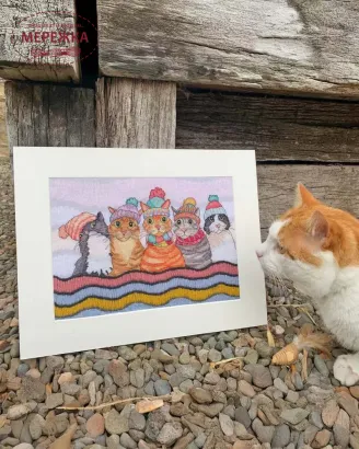 Фото Набір для вишивання хрестиком Bothy Threads A Cosy Clowder XEB2