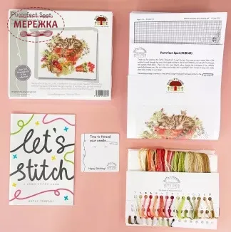 Фото Набір для вишивання хрестиком Bothy Threads Purrrfest Spot (Evenweave) XHD149