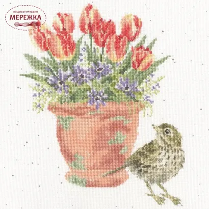 Фото Набір для вишивання хрестиком Bothy Threads The Meadow Pipit (Evenweave) XHD156