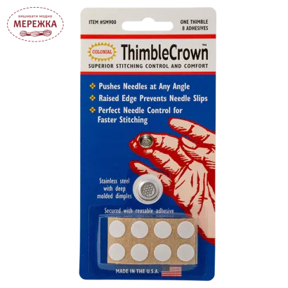 Фото Colonial Наперстки самоклеючі, багаторазові 8шт+насадка "Thimble Crown" SM900