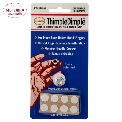 Фото Colonial Наперстки самоклеючі багаторазові, 8шт + насадка "Thimble Dimple" SM300